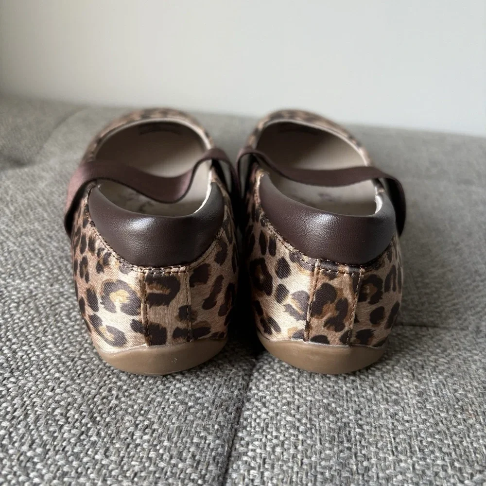 Livie&Luca Shoes Girls Size 2 Brown Bronwyn Mary Jane Flats Leopard Print New